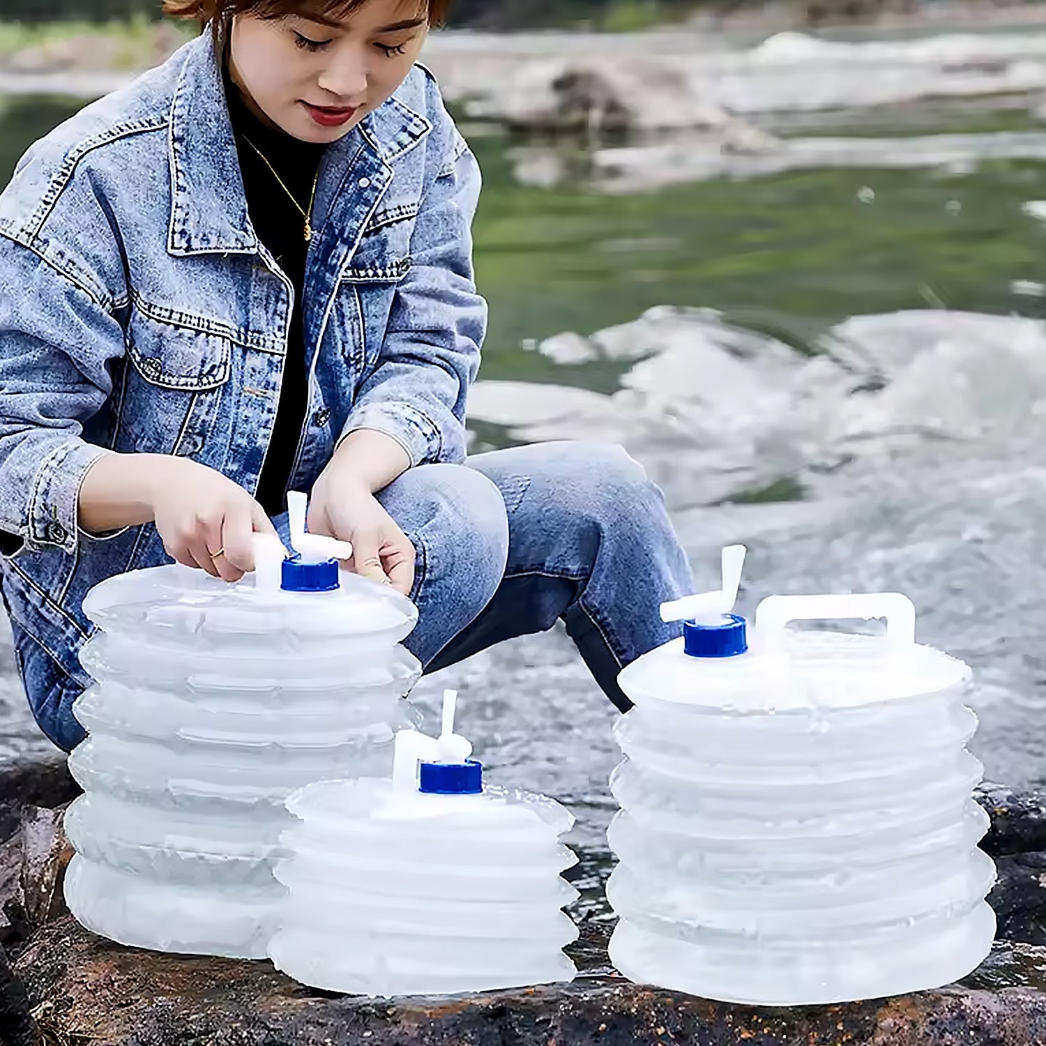 Outdoor Camping Collapsible Portable Water Container with Carry Handle Tap Valve Large Food Grade Outdoor Camping Collapsible Portable Water Container with Carry Handle Tap Valve Large Food Grade